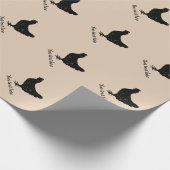 Silhouette von Vintagen Hühnern zum Geburtstag Geschenkpapier (Ecke)