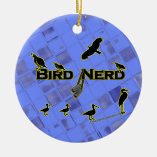 Silhouette von Vogel-Nerd Keramikornament