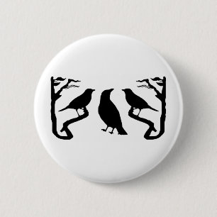 Silhouette von Vögeln Button