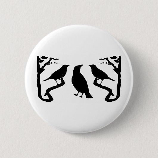 Silhouette von Vögeln Button (Vorderseite)