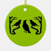 Silhouette von Vögeln Keramik Ornament (Vorne)