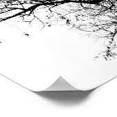 Silhouette von Vögeln und Bäumen. Poster (Ecke)