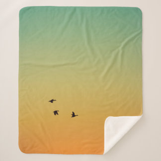 SILHOUETTE VON VÖGELN WÄHREND DES SONNENS SHERPADECKE
