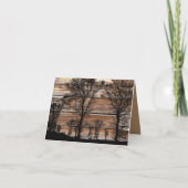 Silhouette von Waldbaum an der Stallbehörde Dankeskarte (Rückseite)