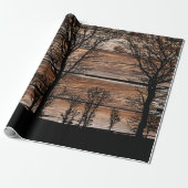 Silhouette von Waldbaum an der Stallbehörde Geschenkpapier (Ungerollt)