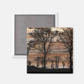 Silhouette von Waldbaum an der Stallbehörde Magnet (Vorderseite/Rückseite)