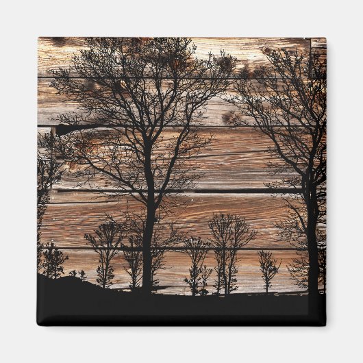 Silhouette von Waldbaum an der Stallbehörde Magnet (Vorne)