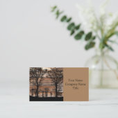 Silhouette von Waldbaum an der Stallbehörde Visitenkarte (Stehend Vorderseite)