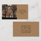 Silhouette von Waldbaum an der Stallbehörde Visitenkarte (Vorne/Hinten)