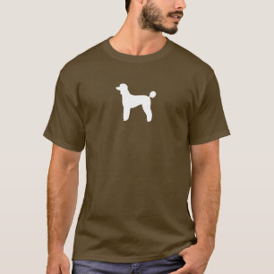 Silhouette von Weißem Standardrohr Hundezucht T-Shirt