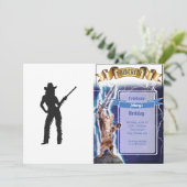 Silhouette von Western Cowgirl Einladung (Stehend Vorderseite)