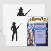 Silhouette von Western Cowgirl Einladung (Vorne/Hinten)