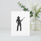 Silhouette von Western Cowgirl Postkarte (Stehend Vorderseite)