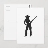Silhouette von Western Cowgirl Postkarte (Vorne/Hinten)