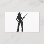 Silhouette von Western Cowgirl Visitenkarte (Rückseite)
