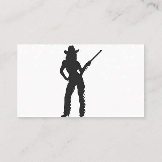 Silhouette von Western Cowgirl Visitenkarte (Rückseite)
