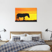 Silhouette von Zebra auf Savanne Leinwanddruck (Insitu (Schlafzimmer))