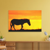 Silhouette von Zebra auf Savanne Leinwanddruck (Insitu (Wohnzimmer))