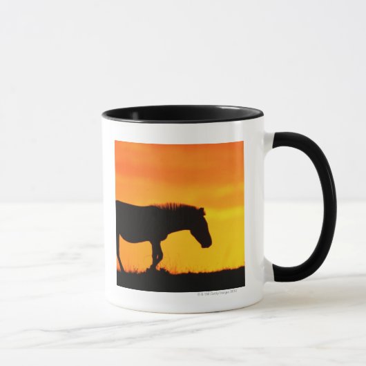Silhouette von Zebra auf Savanne Tasse (Rechts)