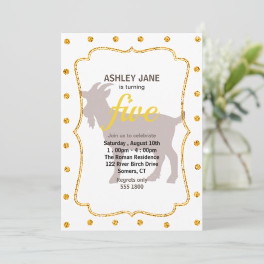 Silhouette von Ziegenhaltung Einladung (Stehend Vorderseite)