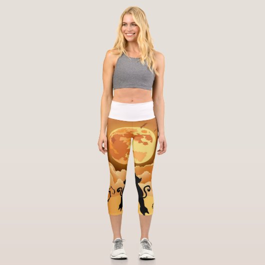 Silhouette von zwei Niedlichen Kitty Cat unter dem Capri Leggings (Vorderseite)