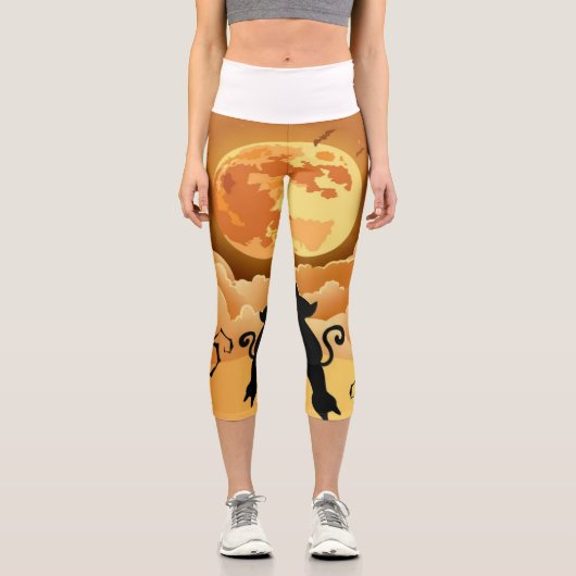 Silhouette von zwei Niedlichen Kitty Cat unter dem Capri Leggings (Vorderseite)