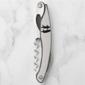 Silhouette von zwei tanzenden schwarzen Bären auf Kellnermesser (Vorderseite)