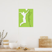 Silhouette von zwei Volleyballspielerinnen Poster (Küche)