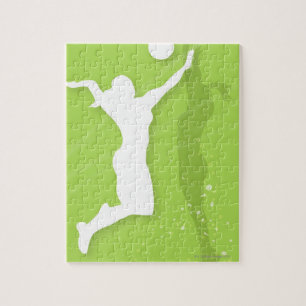Silhouette von zwei Volleyballspielerinnen Puzzle