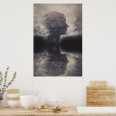 Silhouette vor kolossaler Nebelgesicht Poster (Küche)