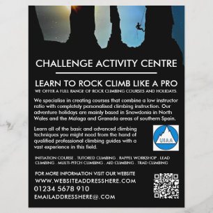 Silhouette, Wandern und Klettern Advert Flyer