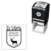 Silhouette Wappen Ex Libris Buchname Permastempel (Beispiel)