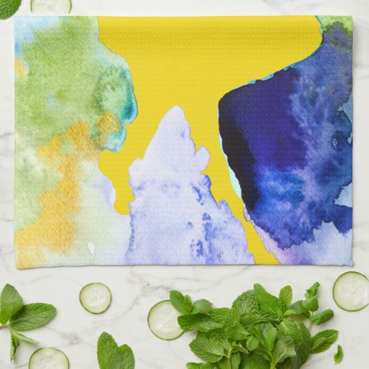 Silhouette Wasserfarbe abstrakt Geschirrtuch (Gefaltet)