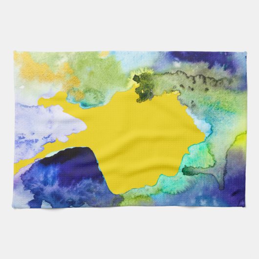 Silhouette Wasserfarbe abstrakt Geschirrtuch (Horizontal)