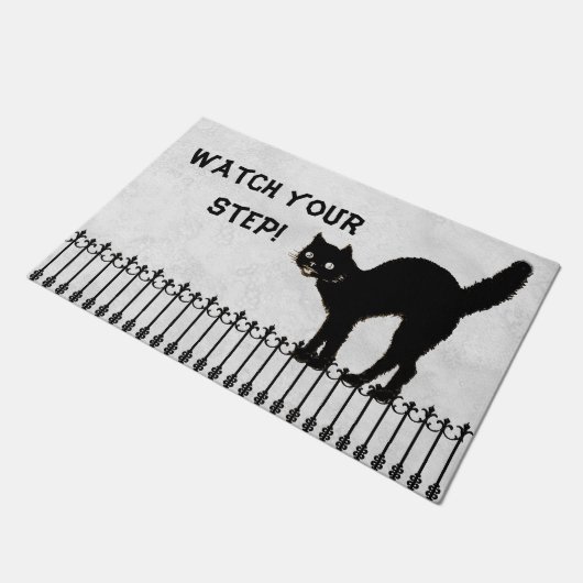 Silhouette "Watch your step" Fußmatte (Schrägansicht)