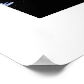 Silhouette Watercolor Blue Violet Sky & Trees Poster (Ecke)