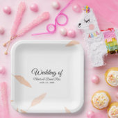 Silhouette Watercolor Pampas Leaf Hochzeit Pappteller (Party)