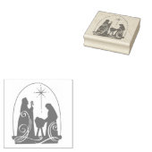 Silhouette Weihnachtskrippe Briefmarke Gummistempel (Stempel)