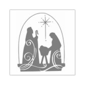 Silhouette Weihnachtskrippe Briefmarke Gummistempel (Prägung)