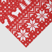 Silhouette-Weihnachtsmuster-Rot Shih Tzu Seidenpapier (Detail)