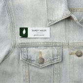 Silhouette Weiß Blätter grün Namensschild (Beispiel)