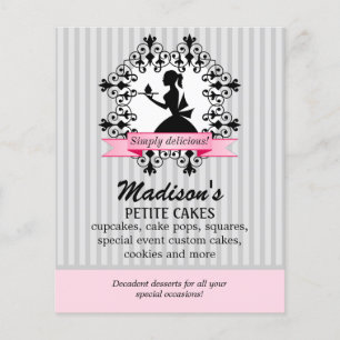 Silhouette Werbung Lady Cupcake Pink Silver Flyer