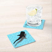 Silhouette Whale Hai im Schwimmbad Rechteckiger Pappuntersetzer (Vor Ort)