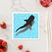 Silhouette Whale Hai im Schwimmbad Serviette (Beispiel)