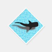 Silhouette Whale Hai im Schwimmbad Serviette (Ecke)