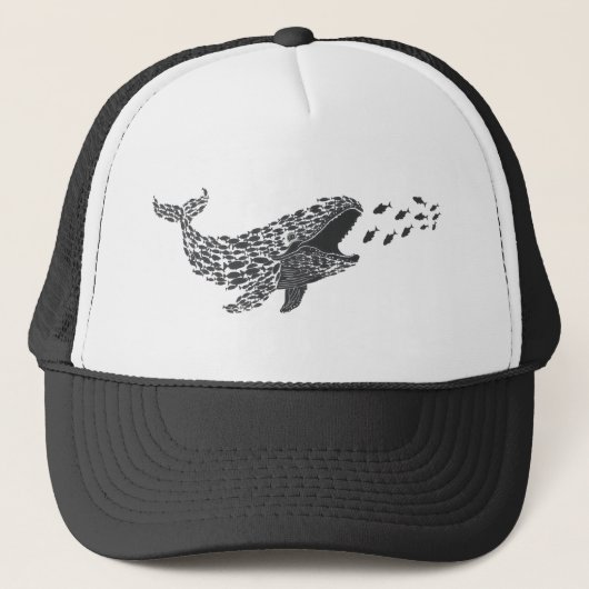 Silhouette Whale Hat Truckerkappe (Vorderseite)