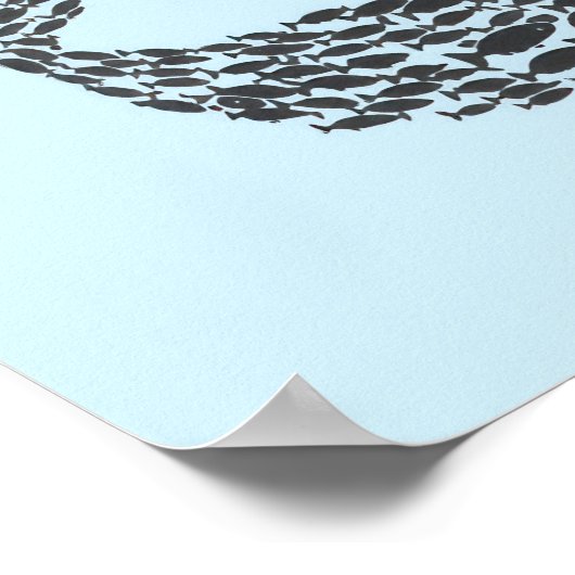 Silhouette Whale Poster (Ecke)