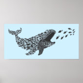 Silhouette Whale Poster (Vorne)