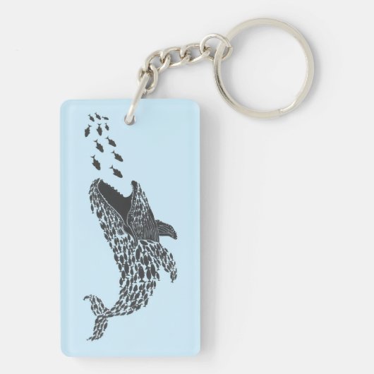 Silhouette Whale Schlüsselanhänger (Rückseite)