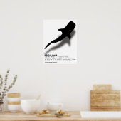 Silhouette Whale Shark mit Definition Beach Poster (Küche)